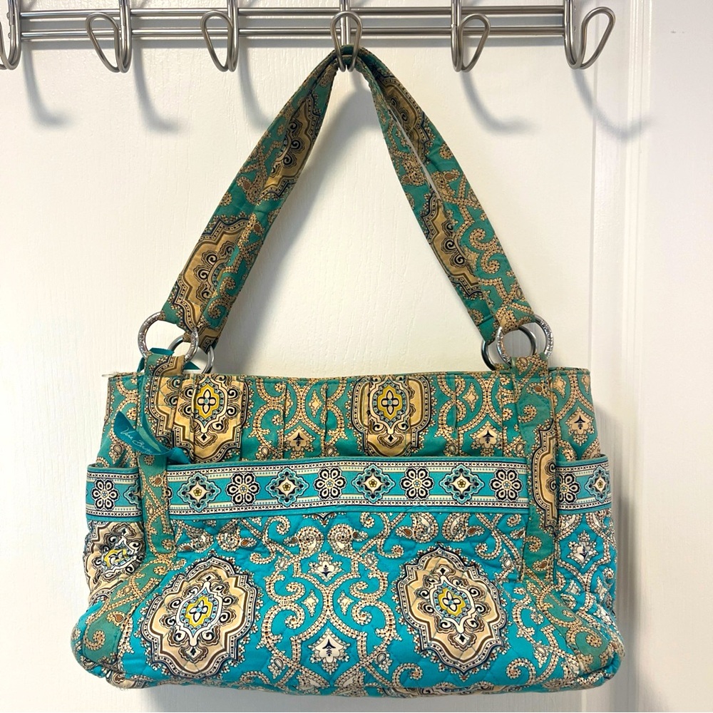 Teal Paisley Vera Bradley Medium Size Purse Excellent Condition